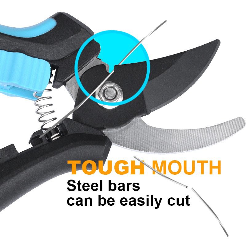 hand bypass pruners with cutting steel wire function
