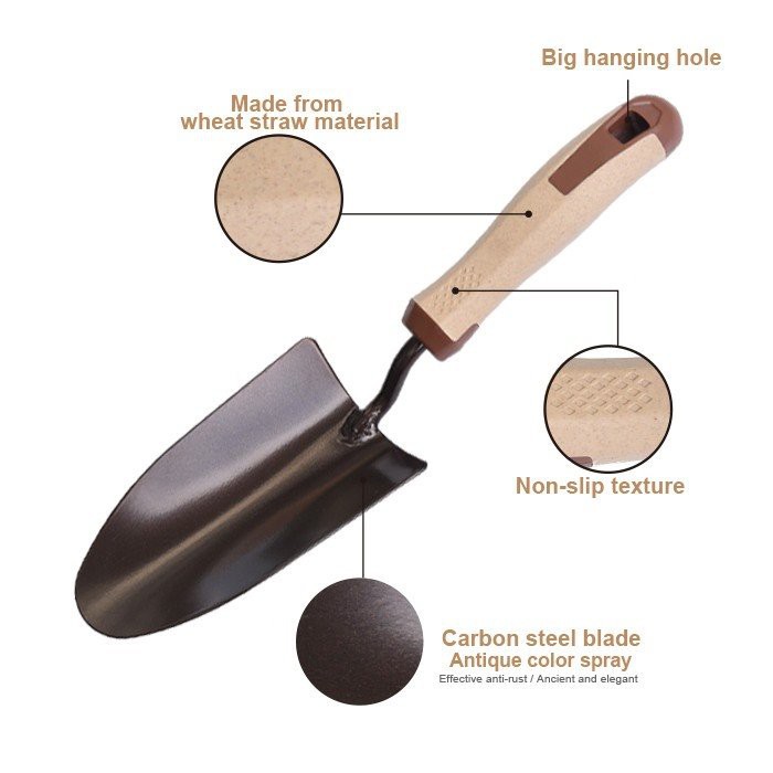 Trowel hand with wheatchaw material